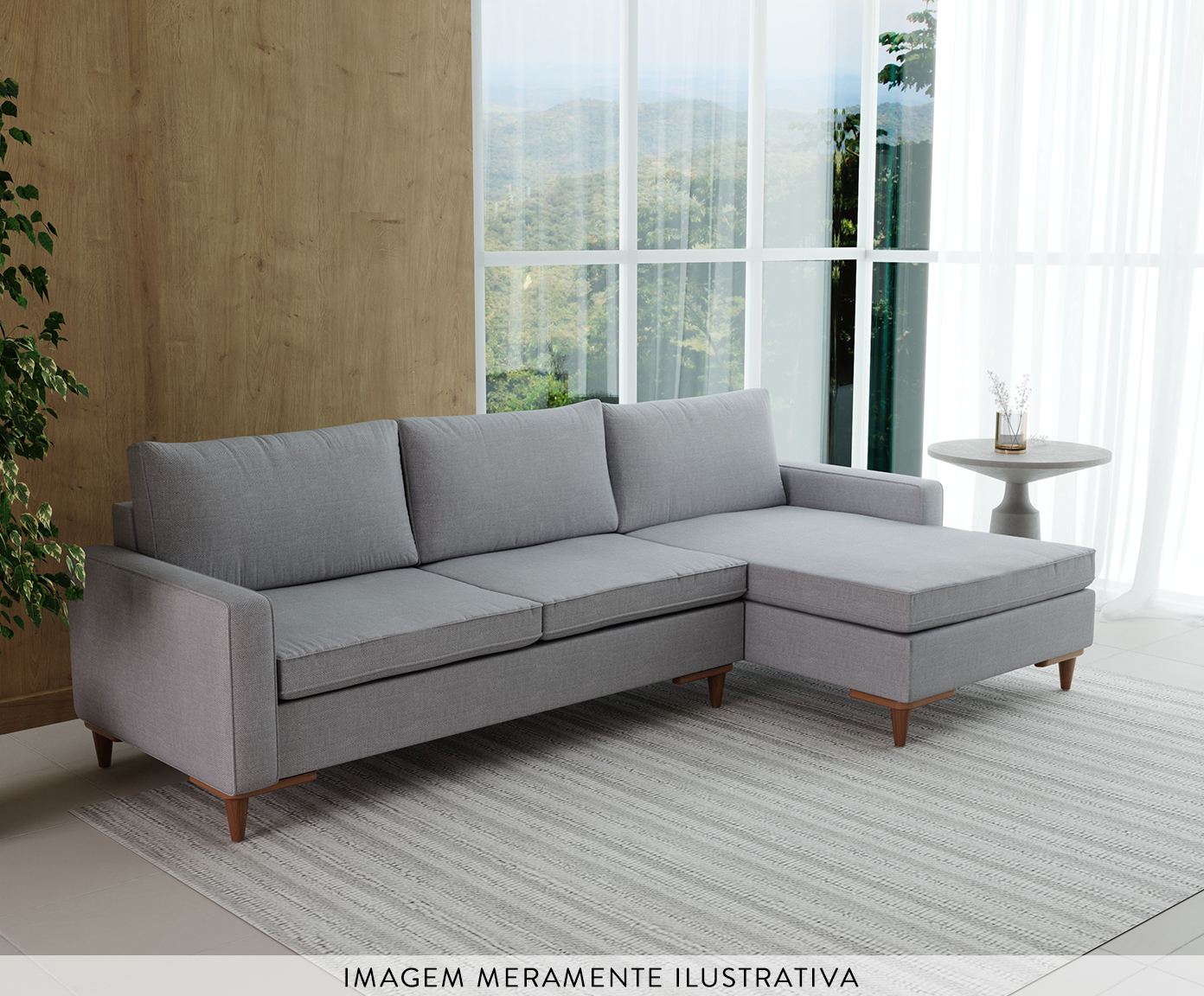 Sof&aacute; Sivas com Chaise II Cinza image number 5