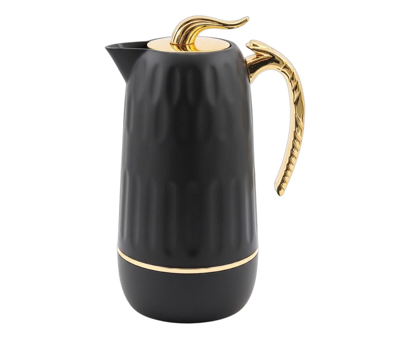 Garrafa t&eacute;rmica em propileno preto e dourado - image 0