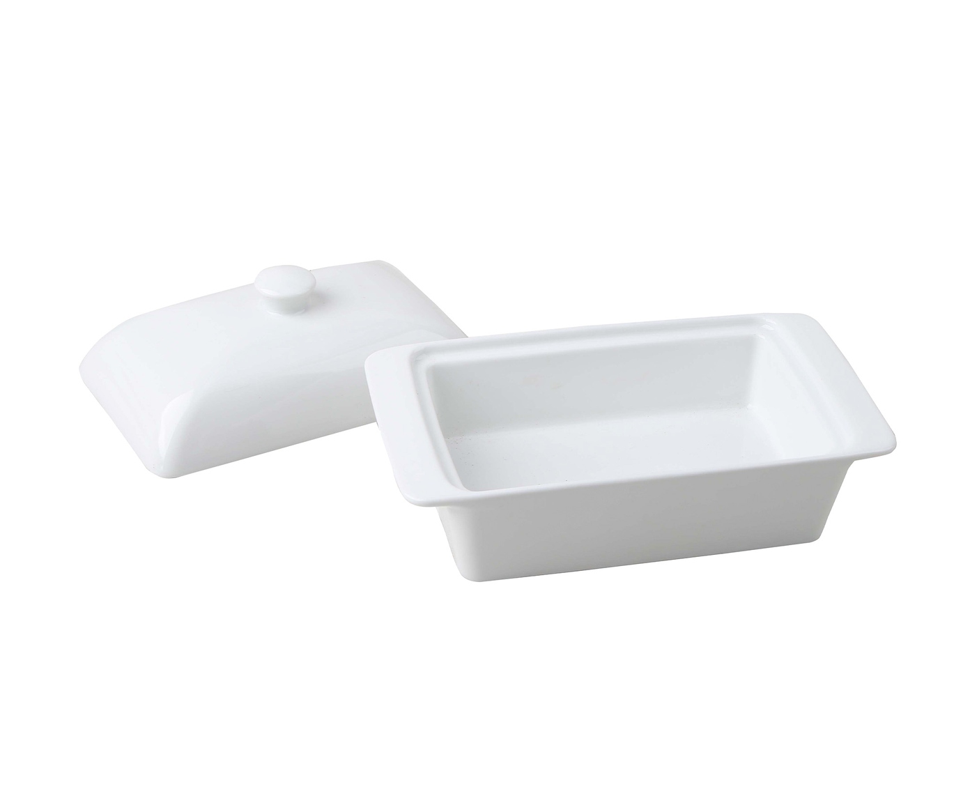 Manteigueira Blanc com tampa em porcelana branco image number 4