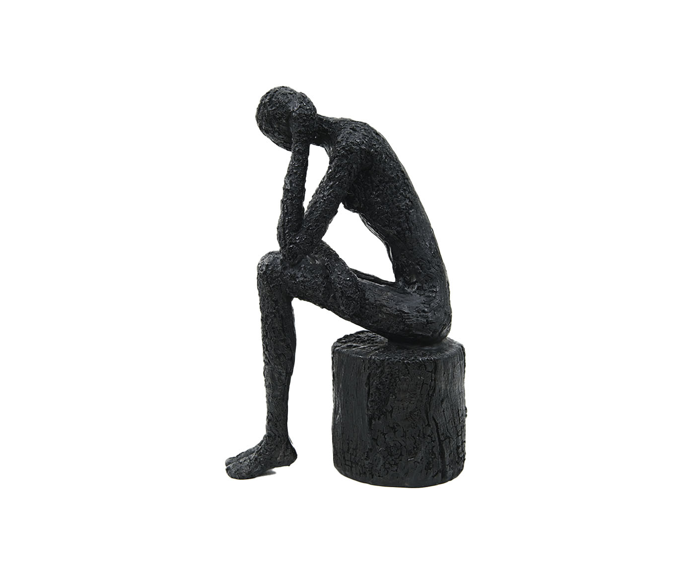 Adorno Pensador em Poliresina Preto - image 0