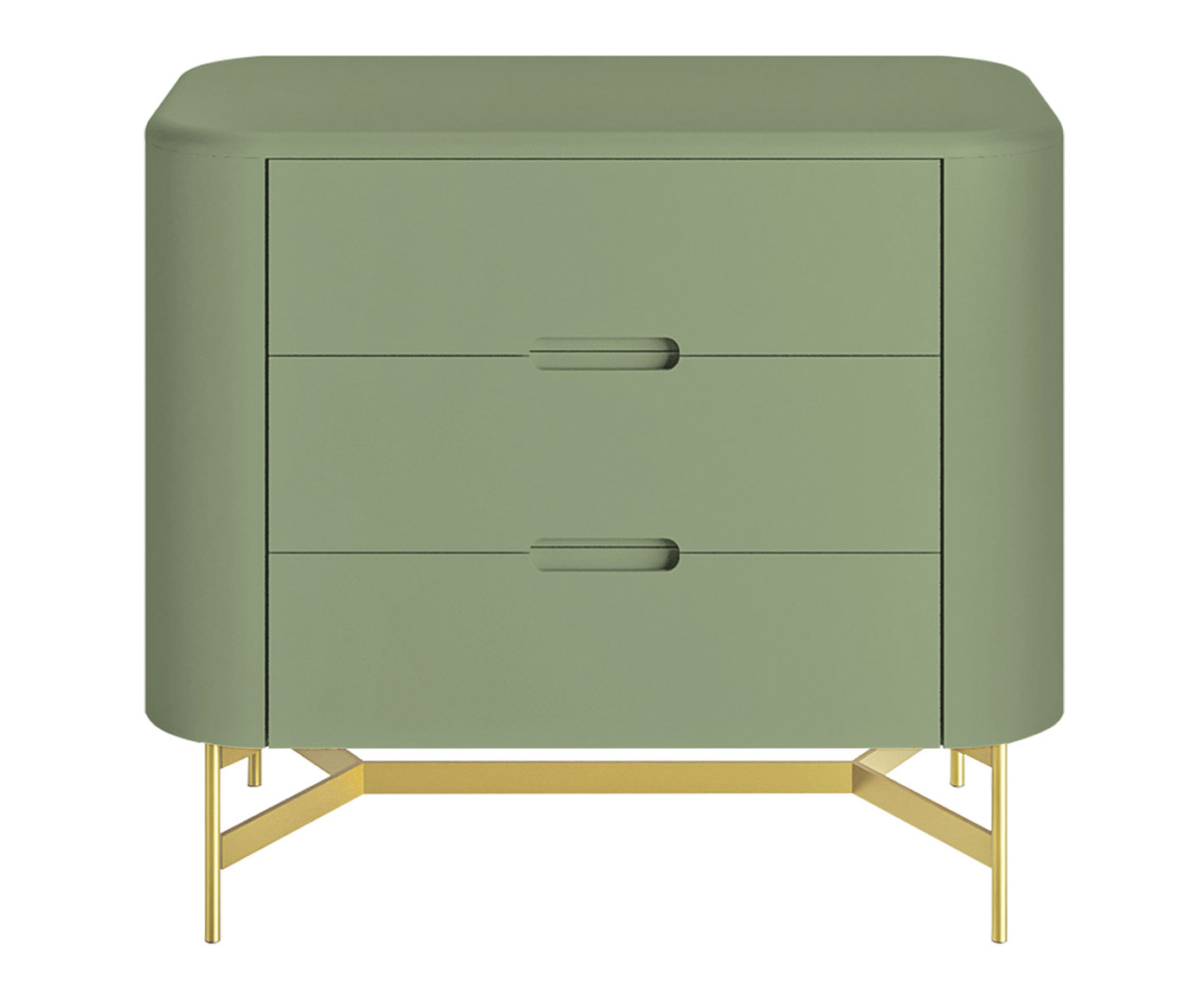 Mesa de Cabeceira Greyz Verde Caru&aacute; e Dourado - image 0