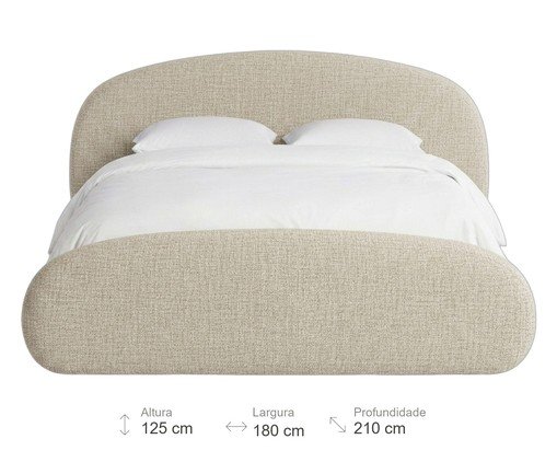 Cama C&eacute;u Linho Bege Casal image number 4