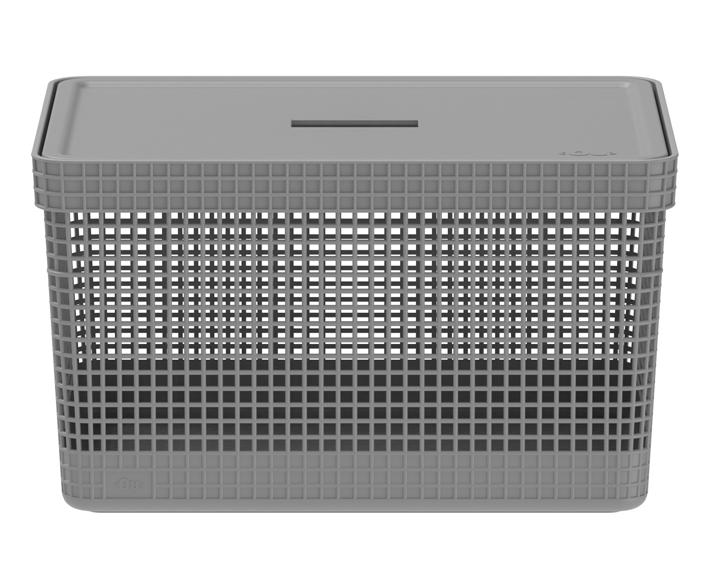 Cesto com Tampa Grid II Cinza - image 0