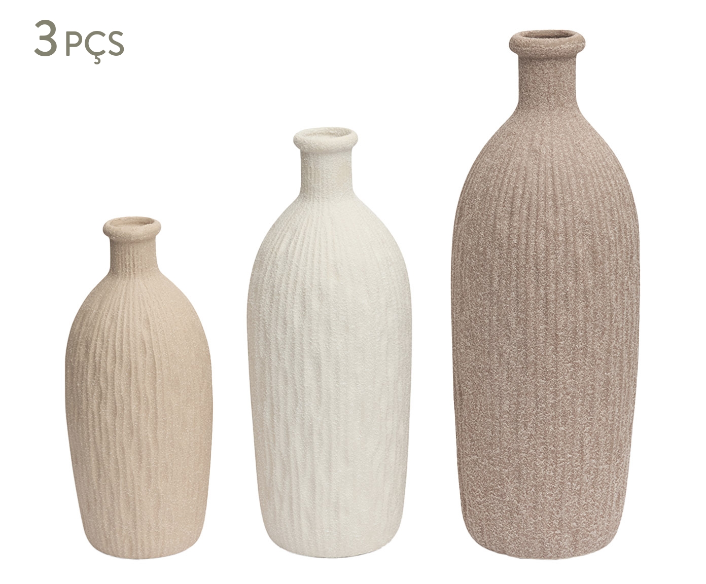 Kit Vasos em Cer&acirc;mica 3 P&ccedil;s - image 0