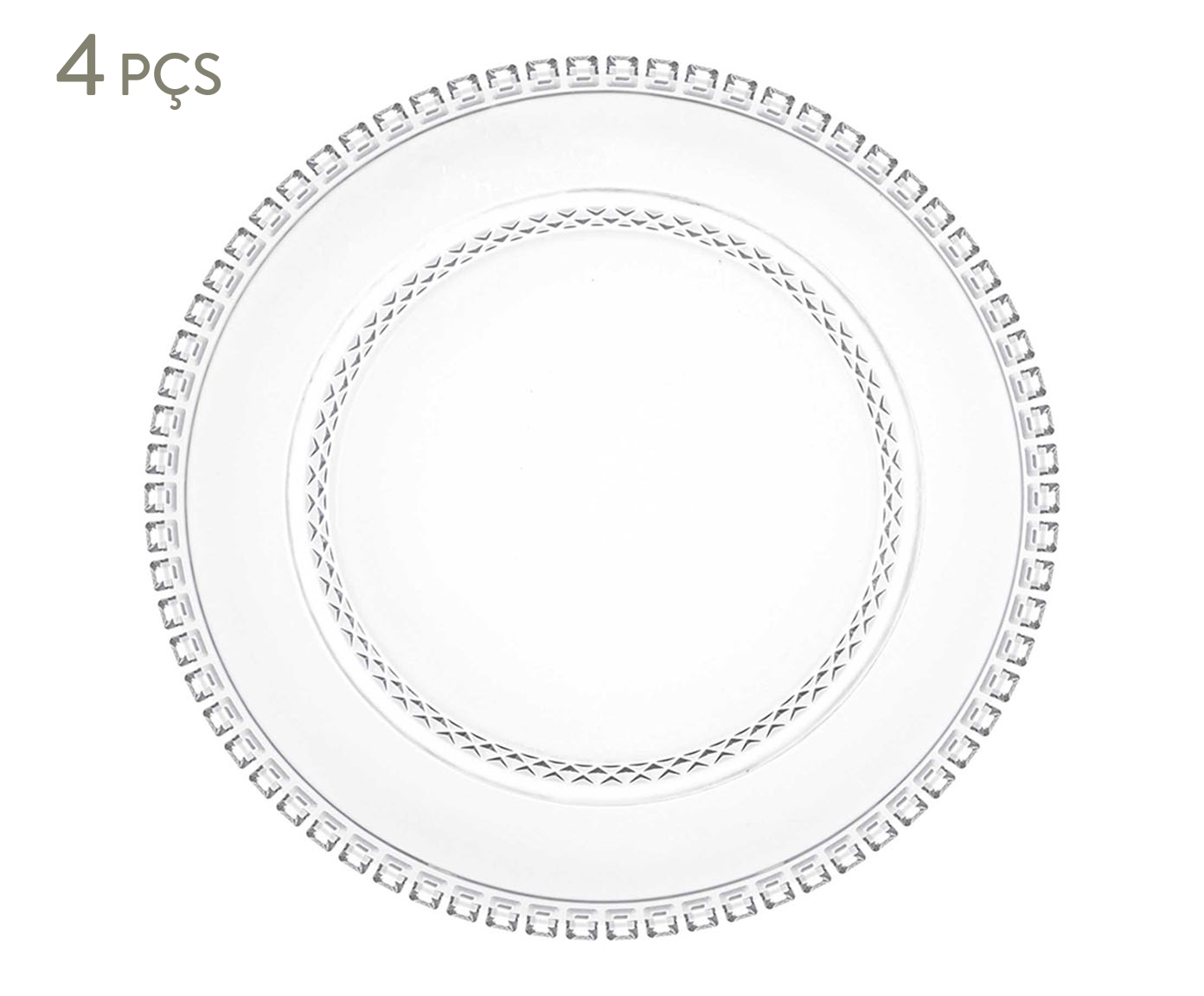 Jogo de Pratos para Sobremesa em Cristal Diamante image number 0