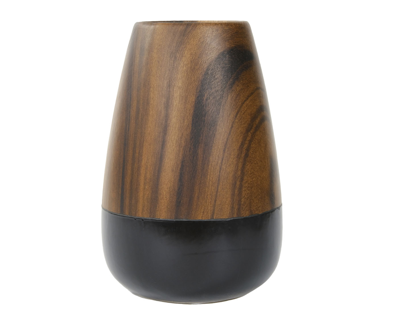 Vaso Redondo em Madeira Dolamita II Preto - image 0