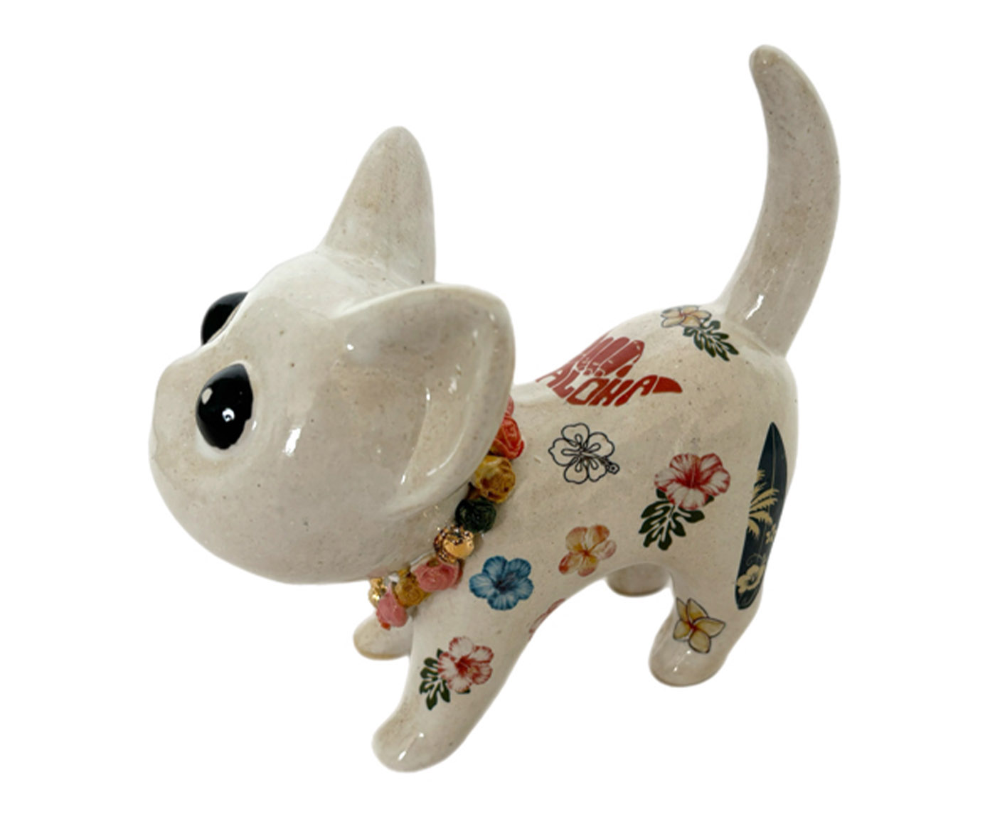 Adorno Gato Inked Miau Aloha Bege image number 1