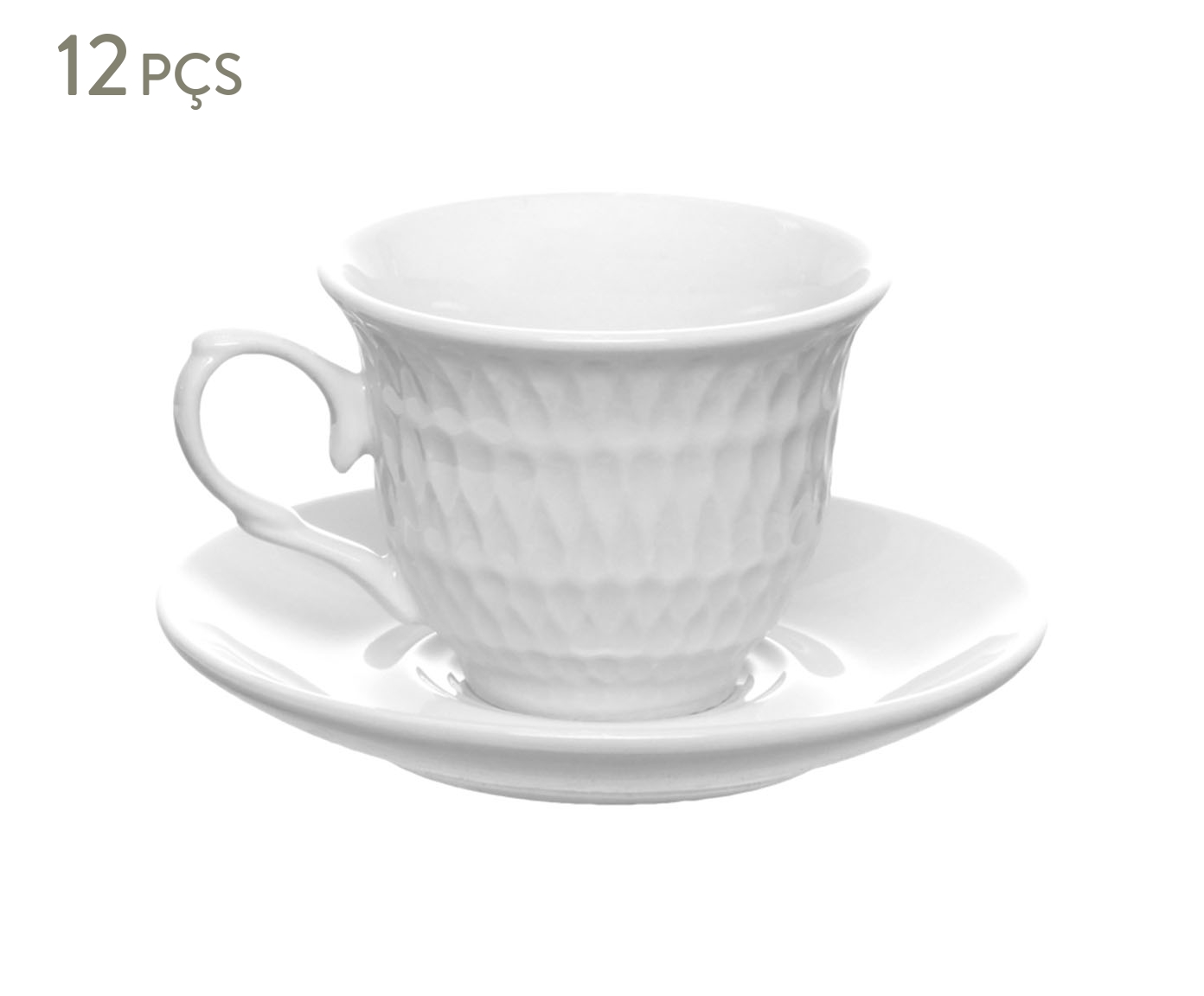 Jogo de X&iacute;cara para Caf&eacute; Asdra em Porcelana Branca image number 0