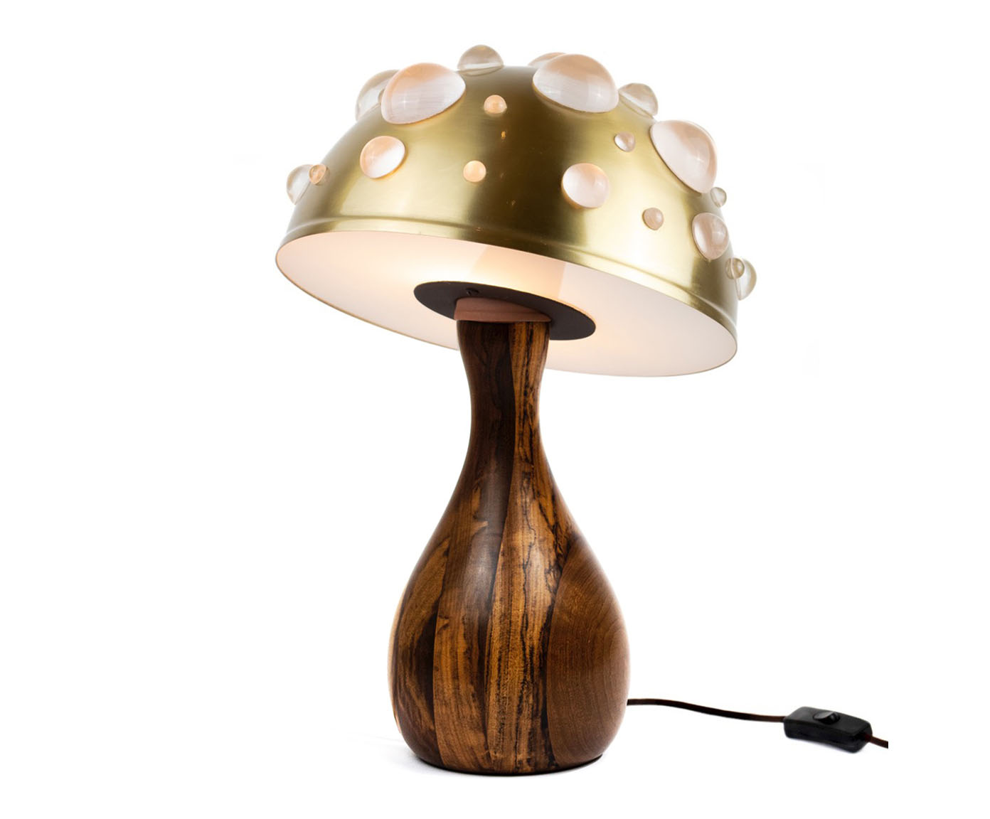 Lumin&aacute;ria Cogumelo Dourado Lat&atilde;o Marfim image number 2