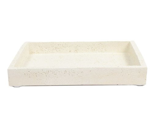 Bandeja Retangular Stone Classic Branco image number 0