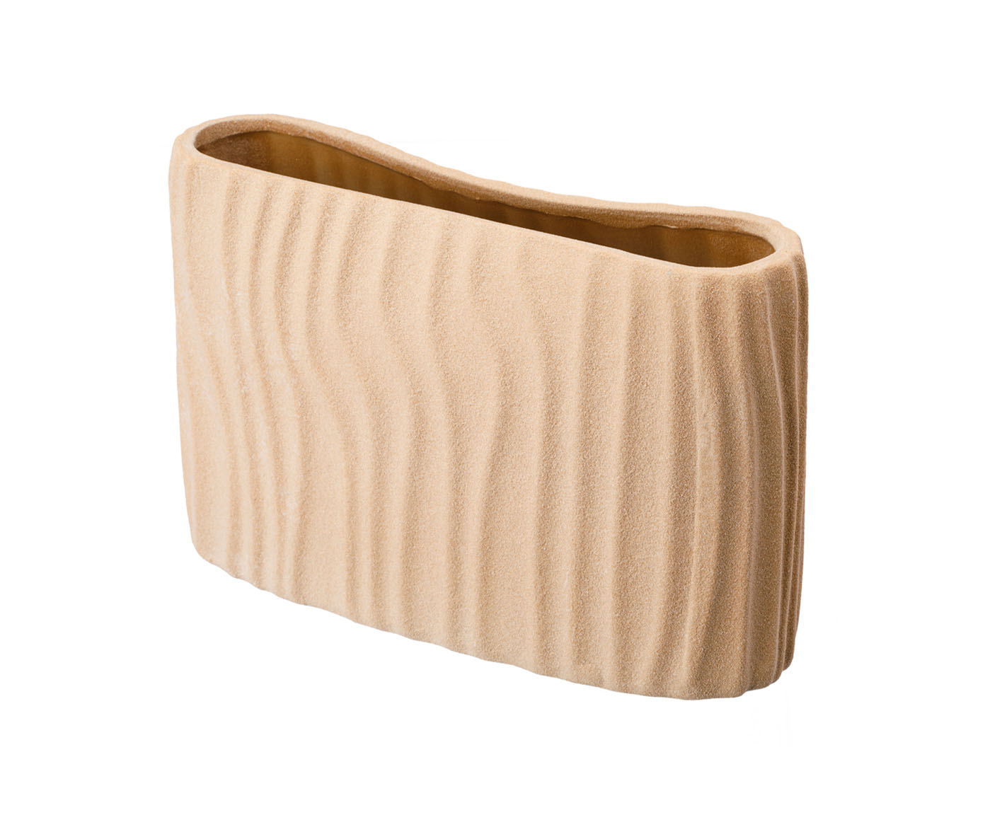 Vaso Cer&ecirc;mico Relevos Bege image number 0
