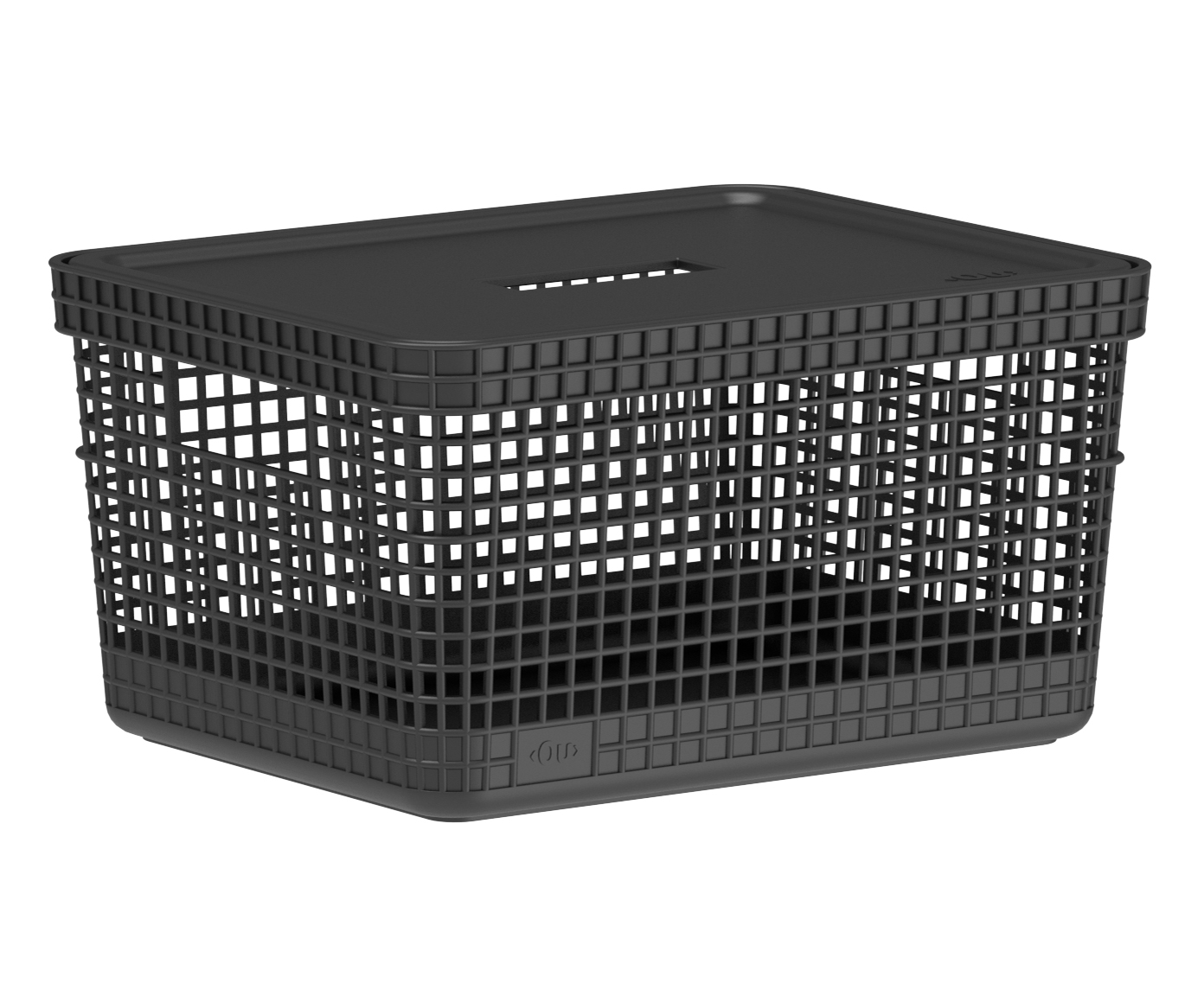 Cesto com Tampa Grid I Preto - image 1