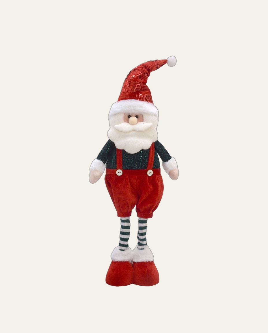 Papai Noel Decorativo em P&eacute; Suspens&oacute;rio Listras - image 0