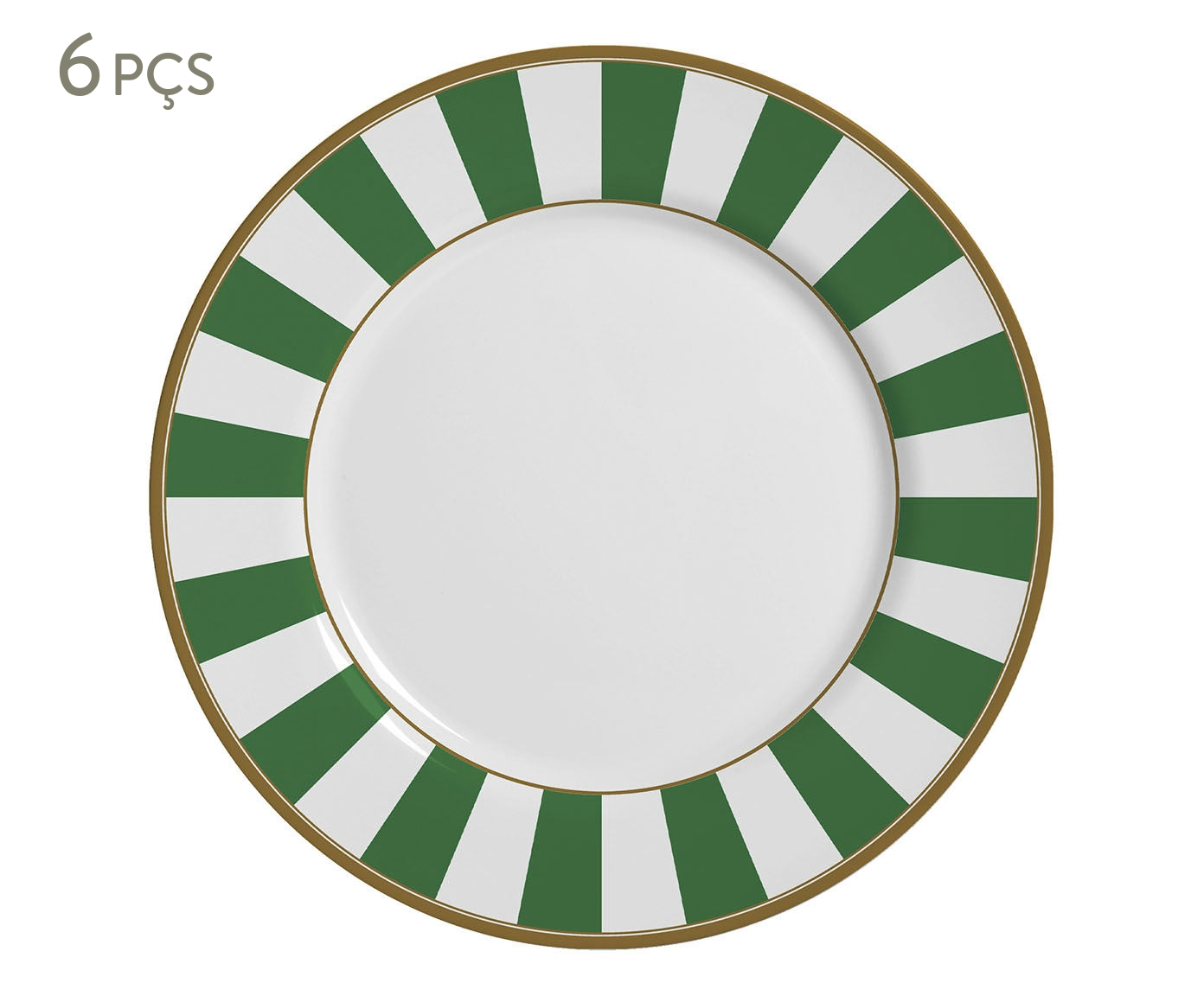 Jogo de Pratos para Sobremesa Stripe Verde - image 0