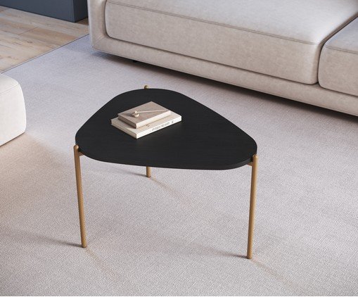 Mesa de Centro Org&acirc;nica Nero e Dourado image number 5