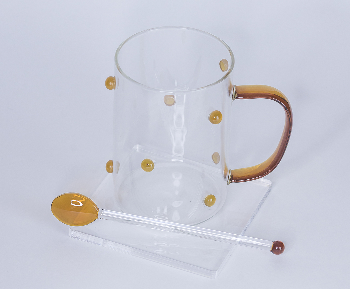 Caneca Ambar com Colher e Pires image number 1