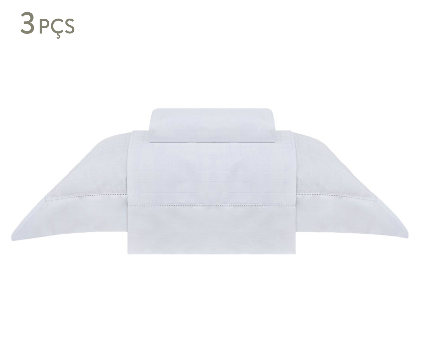 Jogo de Len&ccedil;ol Damask Square Branco - 300 Fios - image 0