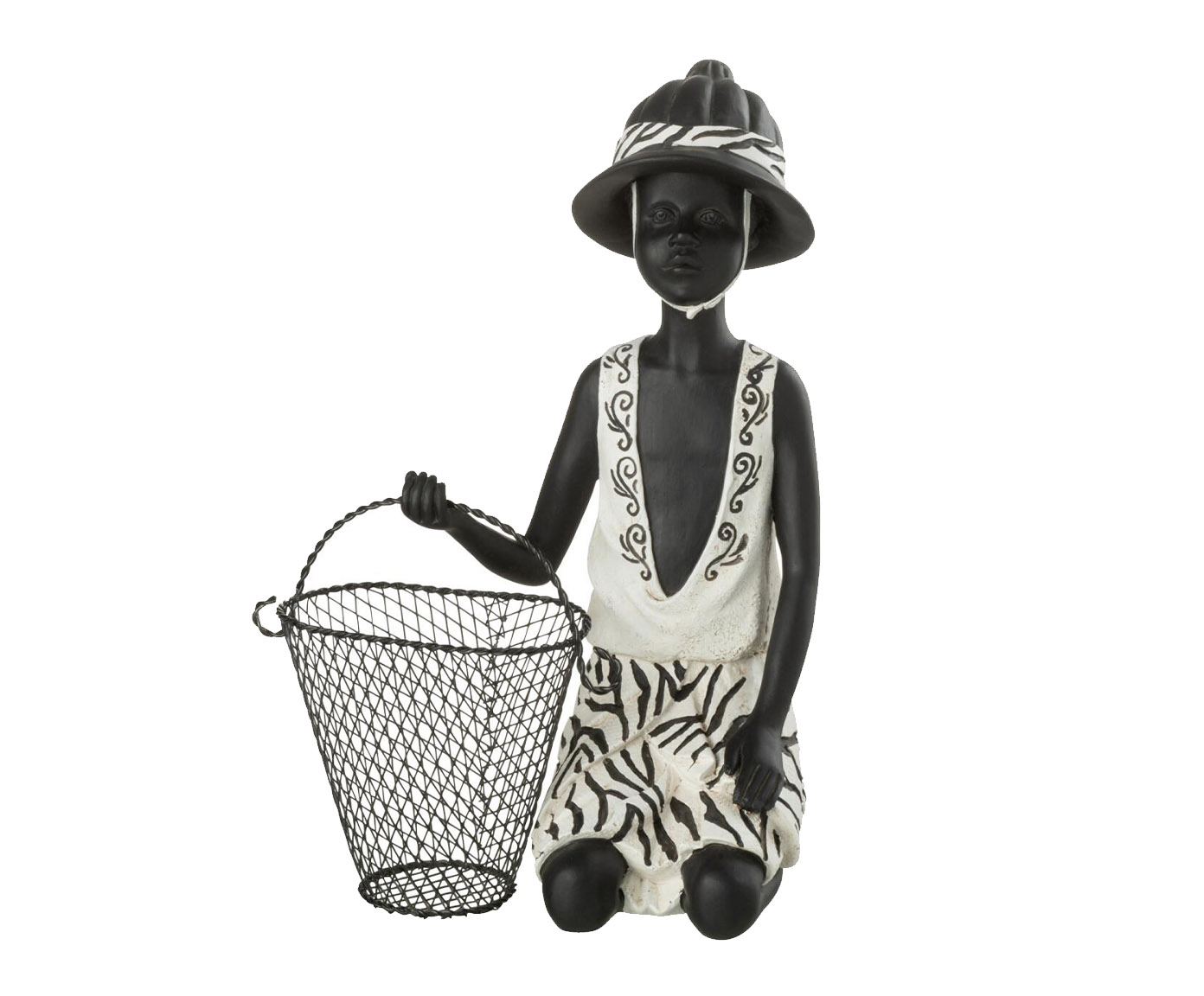 Escultura Homem Sentado com Cesta - image 0