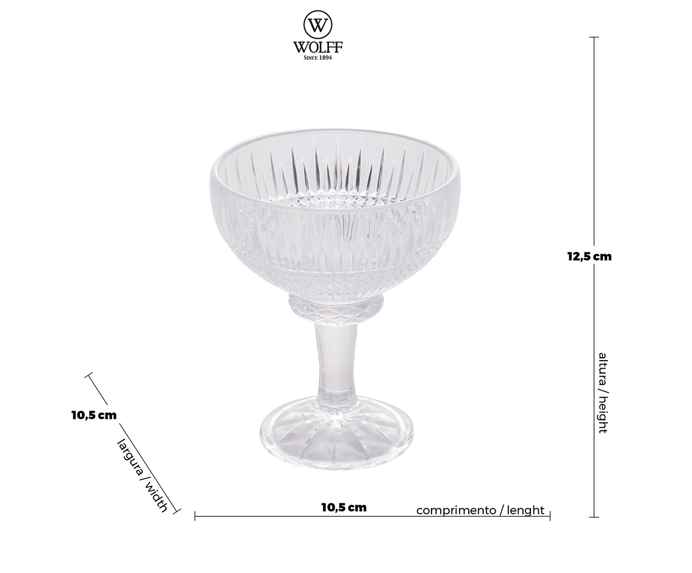 Ta&ccedil;a para Sobremesa de Cristal Ecol&oacute;gico Queen image number 2