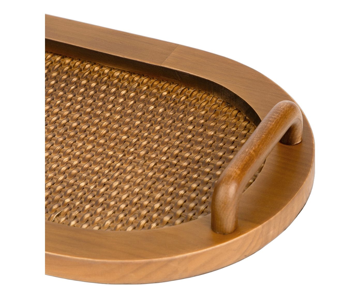 Jogo de Bandejas em Madeira e Rattan Challqu image number 3