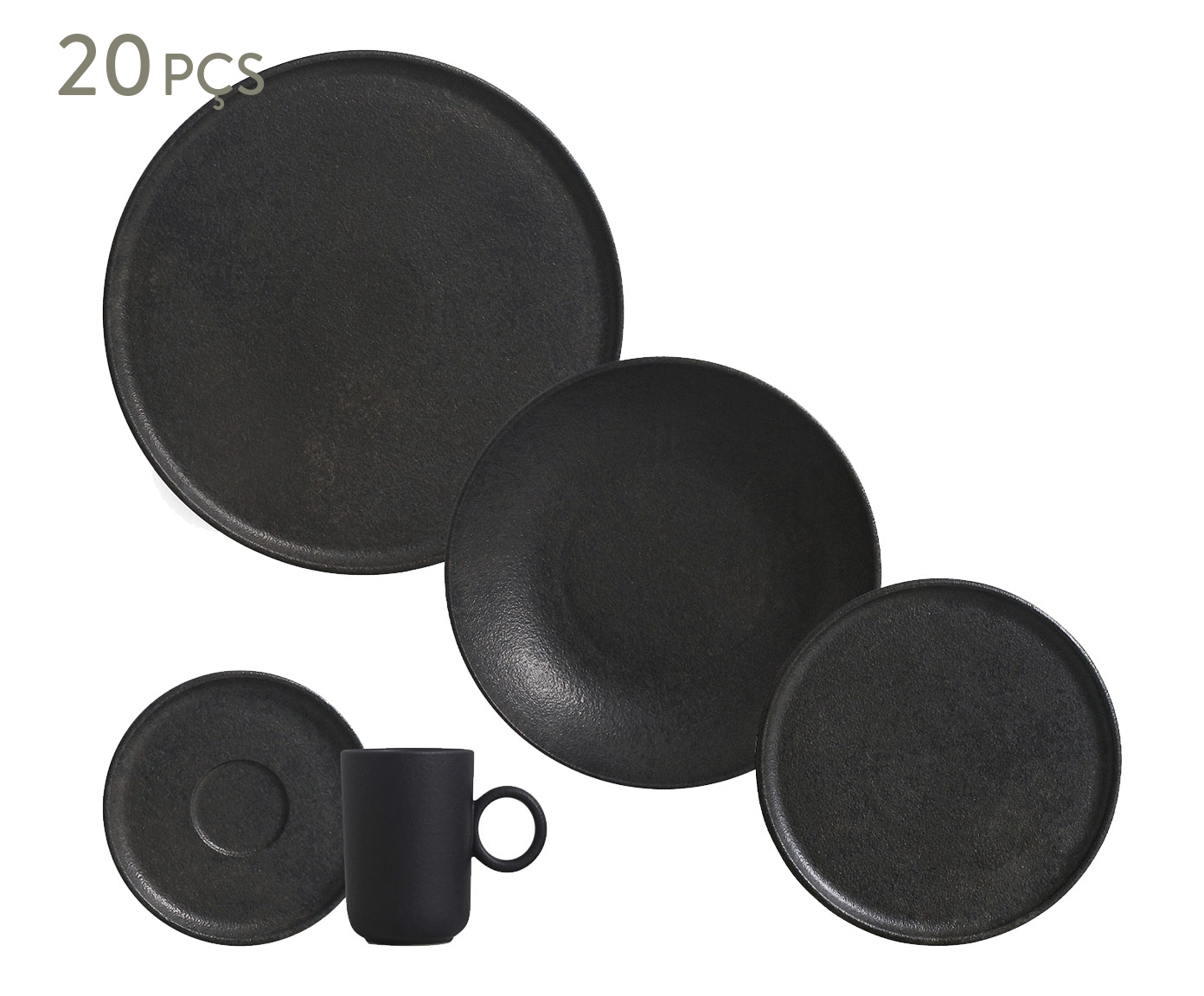 Aparelho de Jantar Basic Rust Preto Matte - image 0