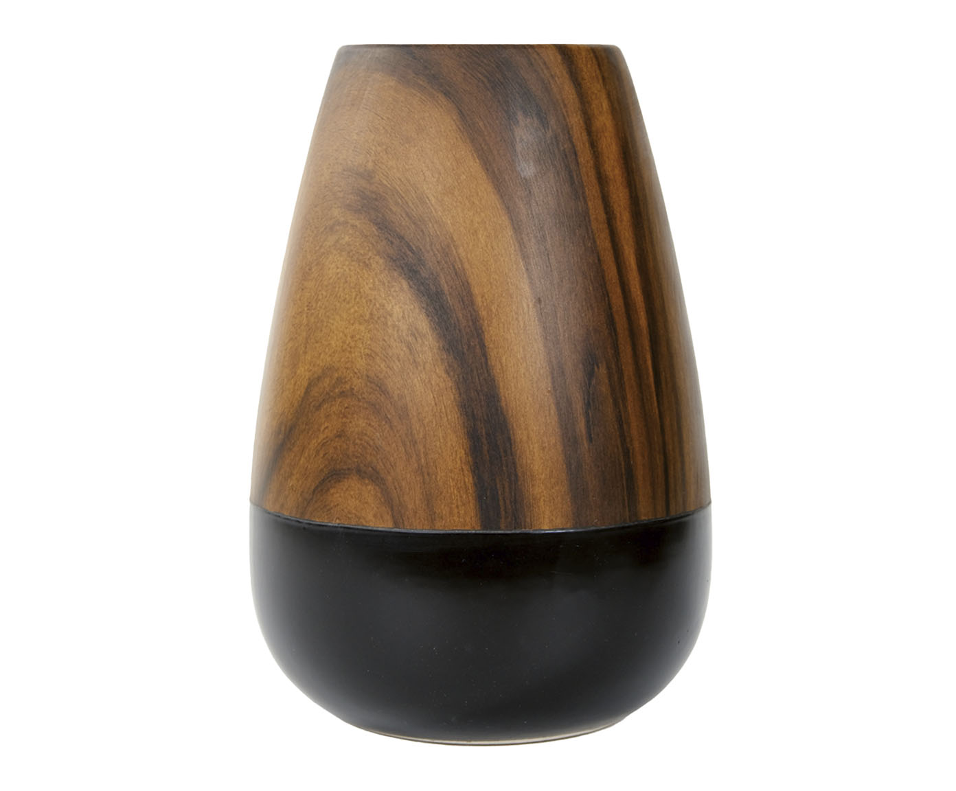 Vaso Redondo em Madeira Dolamita I Preto - image 0