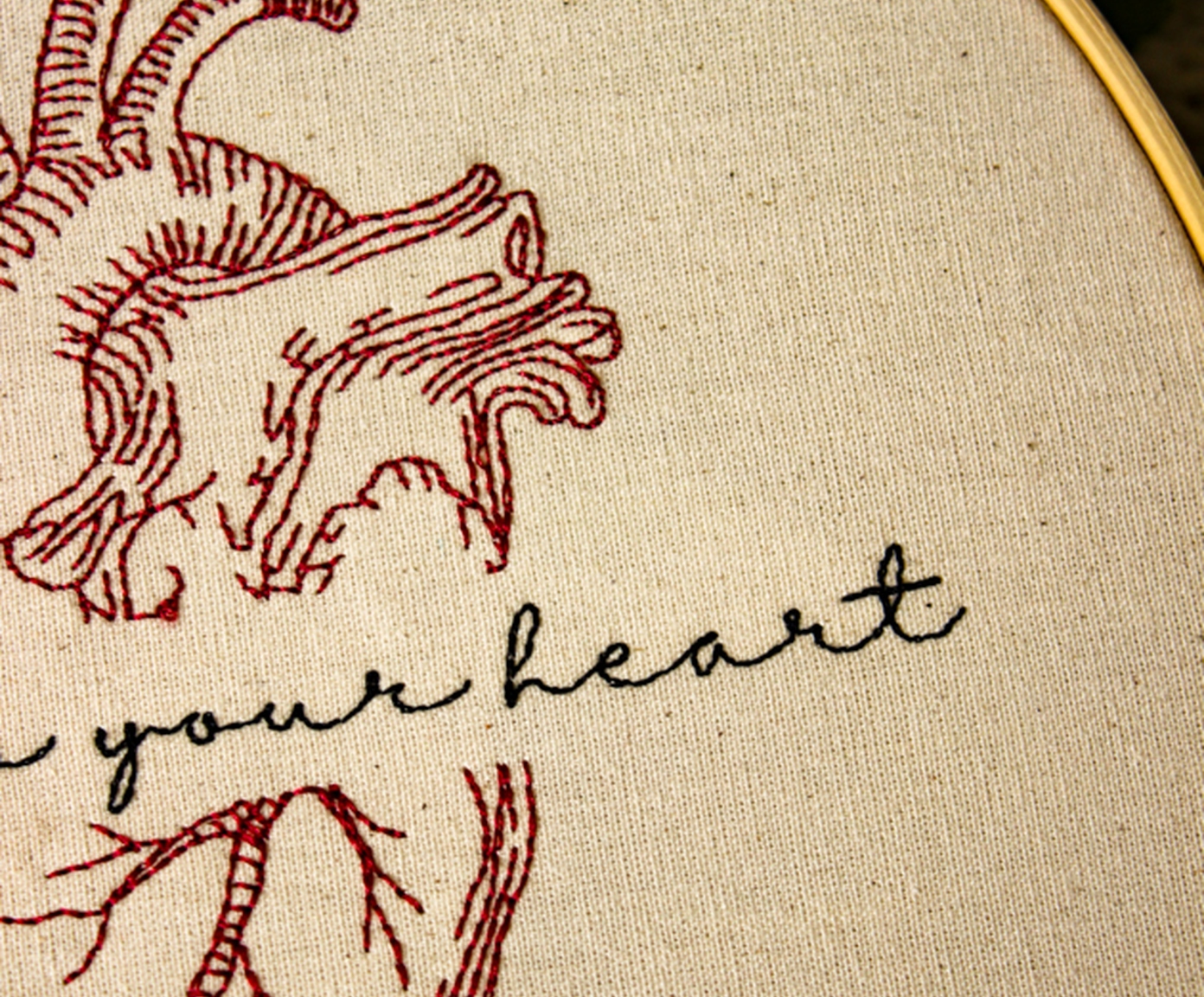 Bordado Decorativo "Listen to Your Heart" - image 1