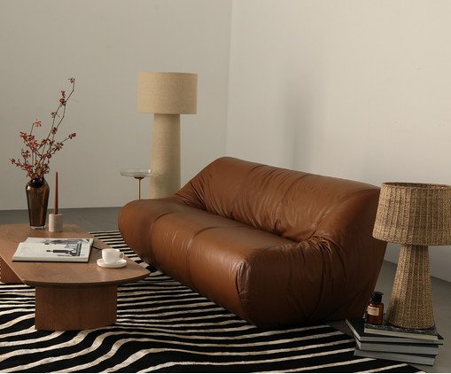 Sofa Lina Couro Caramelo M&eacute;dio - image 1