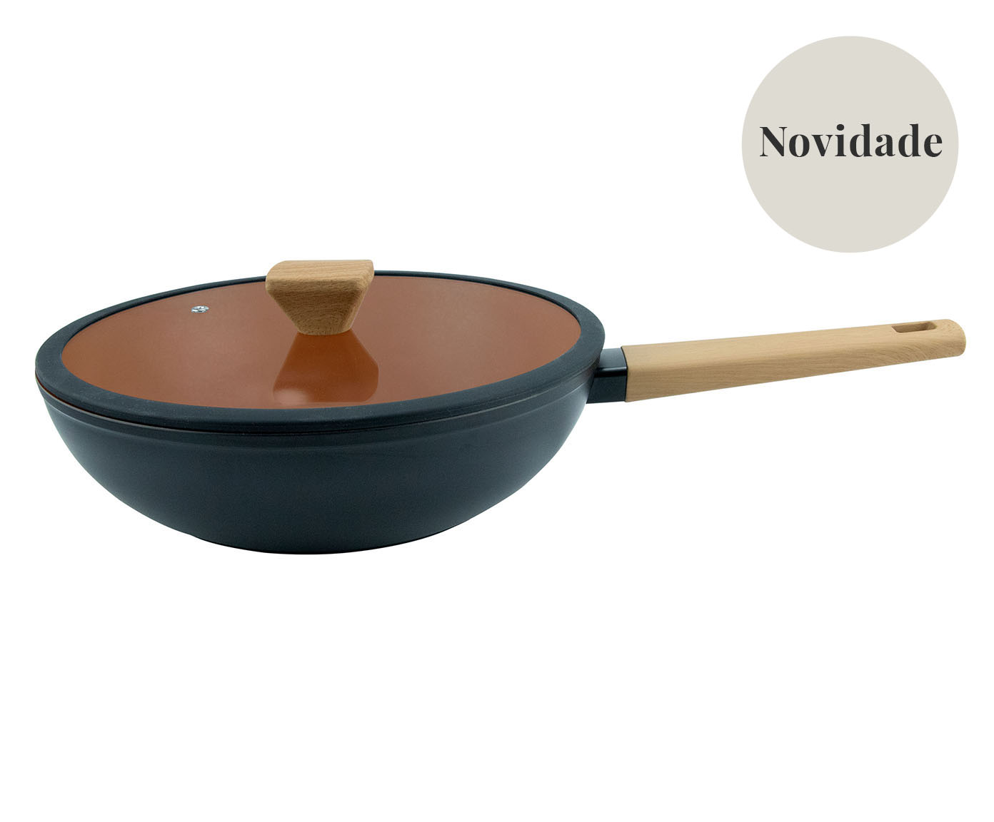Wok com Antiaderente Revestido Crivelaro image number 0