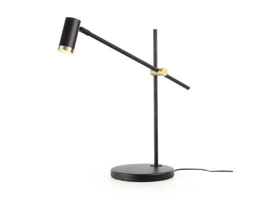 Lumin&aacute;ria de Mesa Livia Dourado e Preto - Bivolt image number 0