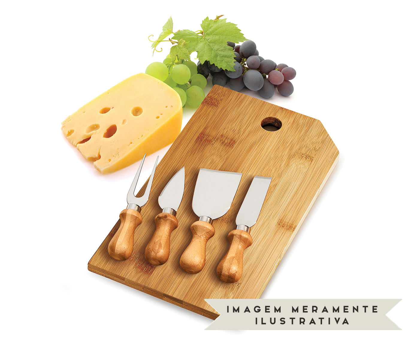 Jogo para Queijo em Inox E Bambu Oregon - image 1