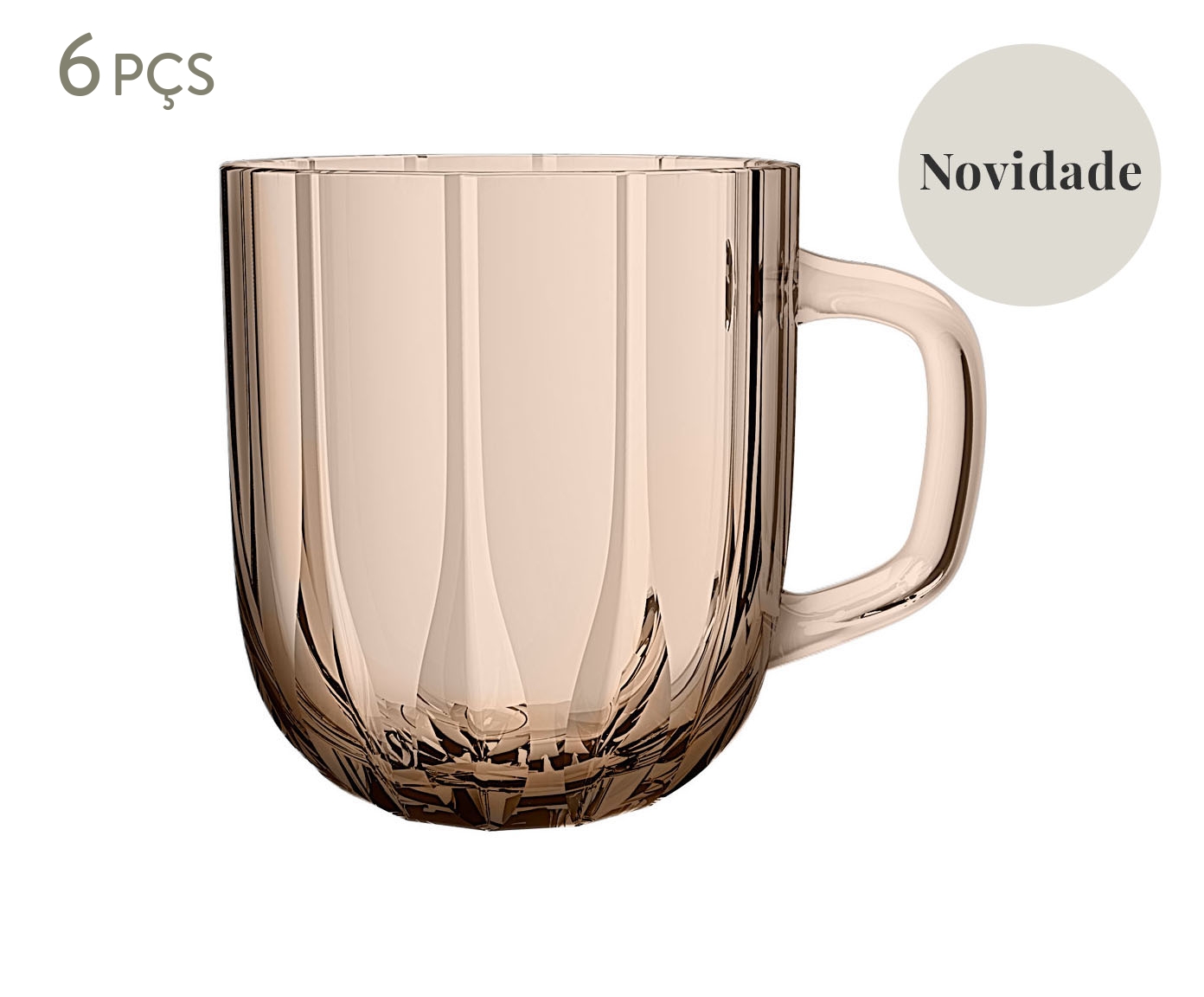 Jogo de Canecas Vittani Caramelo image number 0