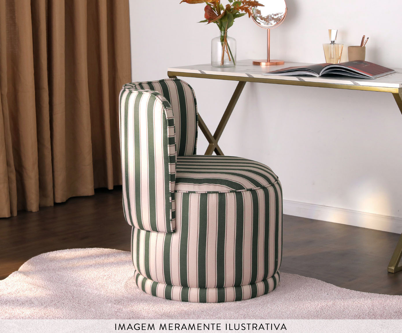 Poltrona Estampada Listras Verde image number 1