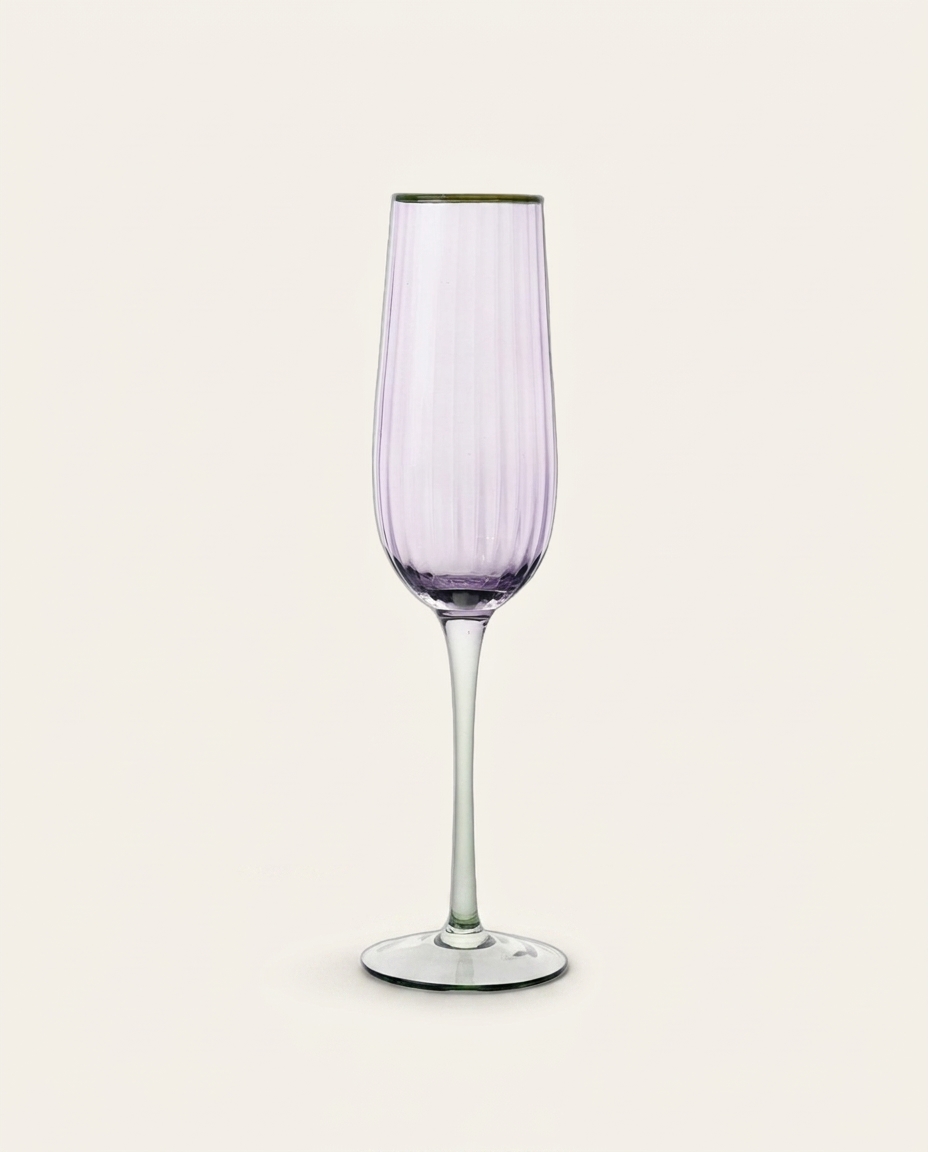 Ta&ccedil;a para Champanhe Lav&iacute;nia Roxo e Verde - image 0