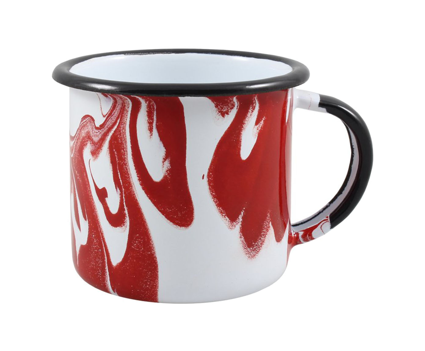 Caneca Esmaltada Marmorizada Vermelha image number 1