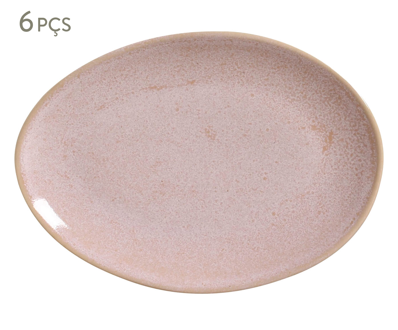 Jogo de Pratos para Sobremesa Oval Org&acirc;nico Litchi Rosa - image 0