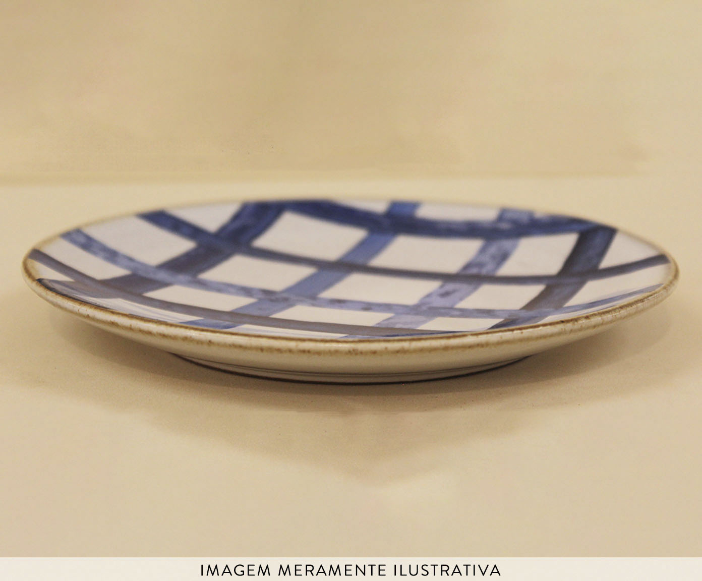Prato para Sobremesa em Porcelana Vintage Xadrez Paros Al Mare image number 2