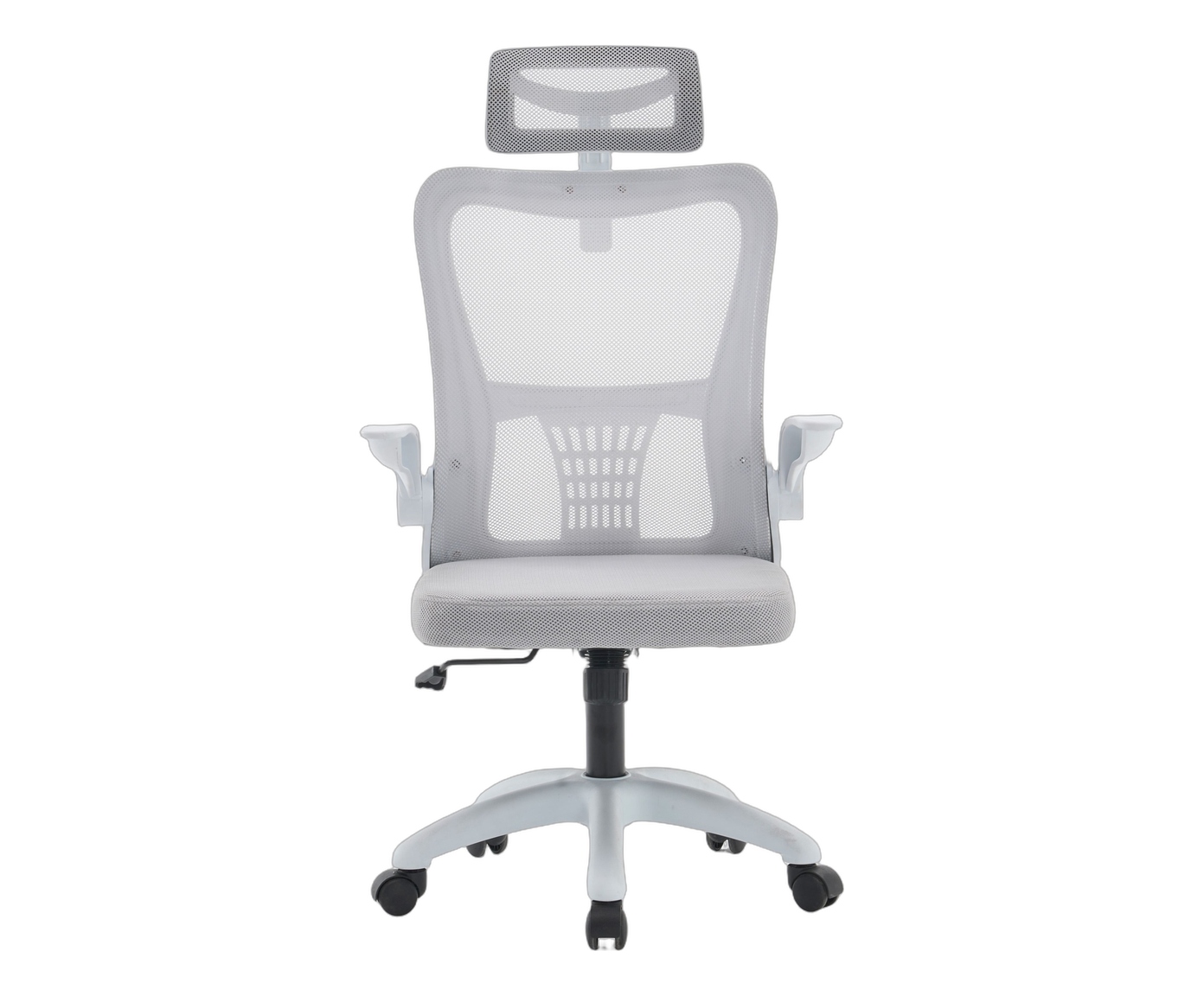 Office Baltimore com Apoio Tela Mesh Cinza Base Branca - image 0