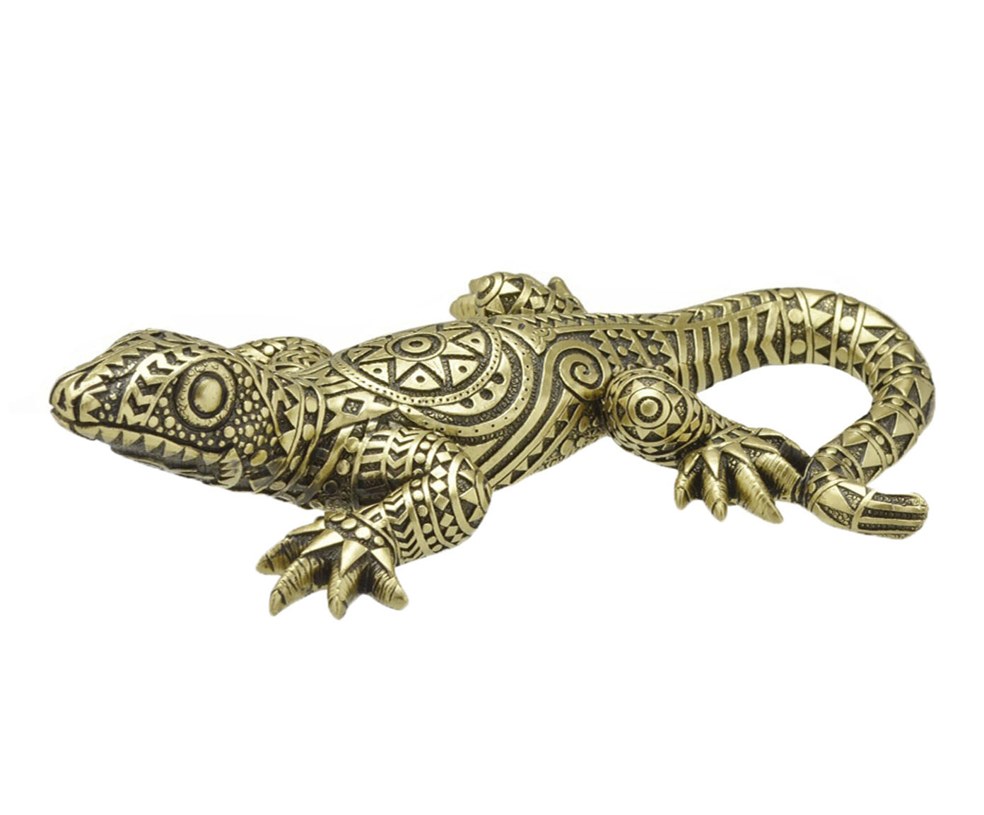 Adorno Lagarto em Resina Bendy - Dourado image number 0
