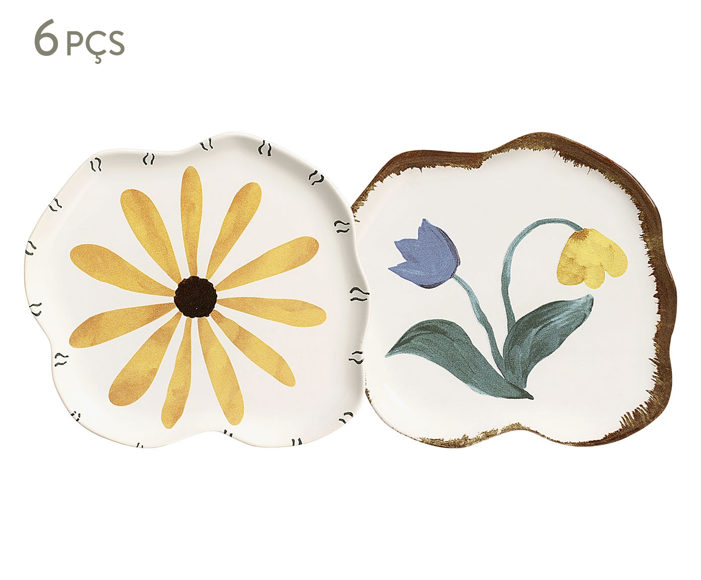 Jogo de Pratos Rasos Playful Flowers image number 0