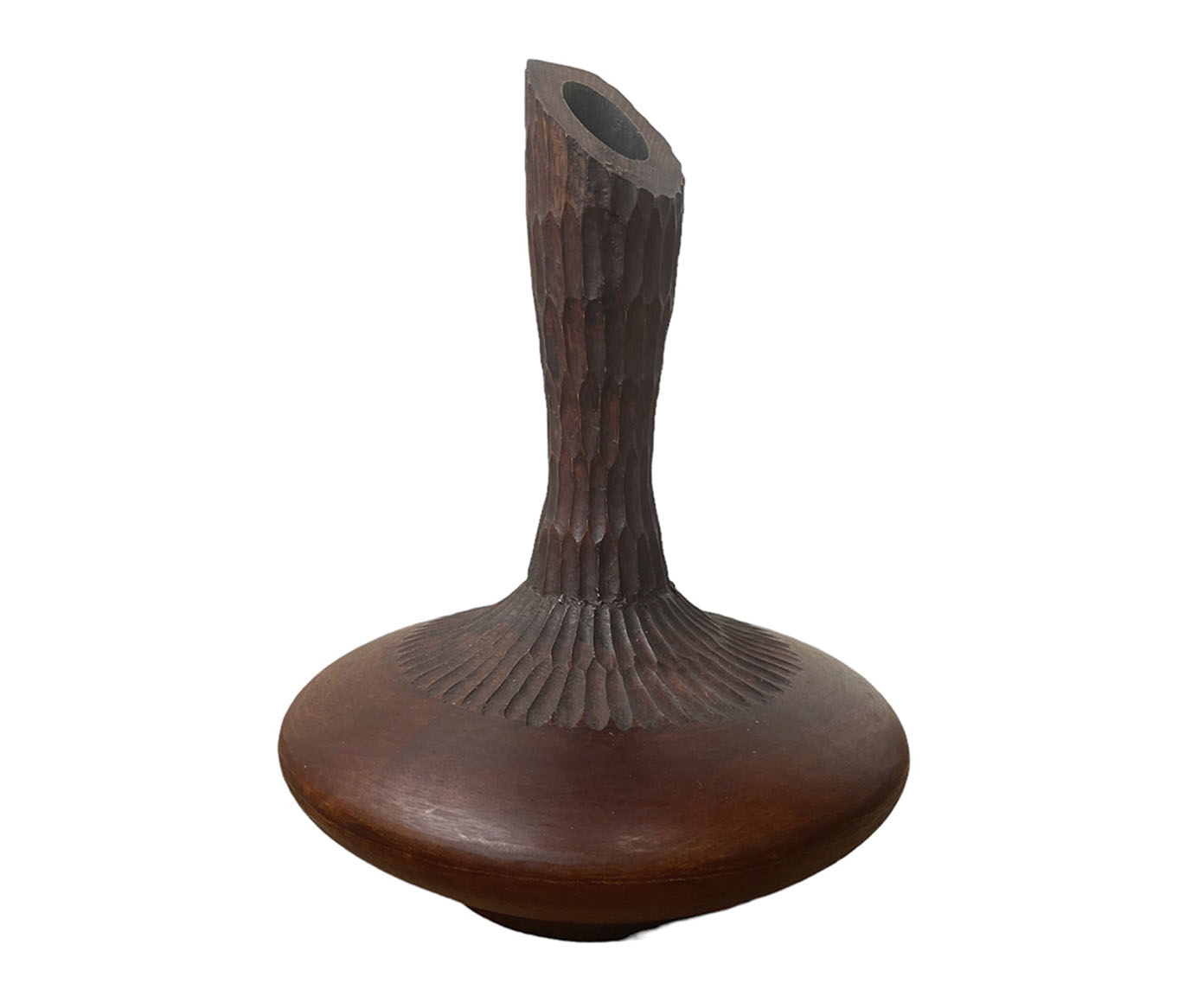 Vaso em Madeira Antonelli - Marrom Escuro - image 0