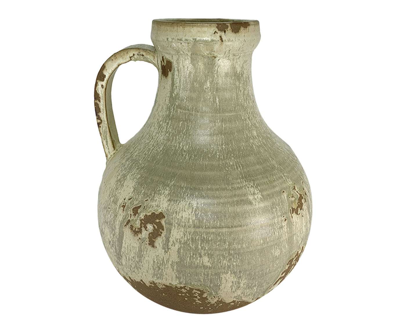 Vaso Tipo Jarra em Cer&acirc;mica Bege e Marrom - image 0