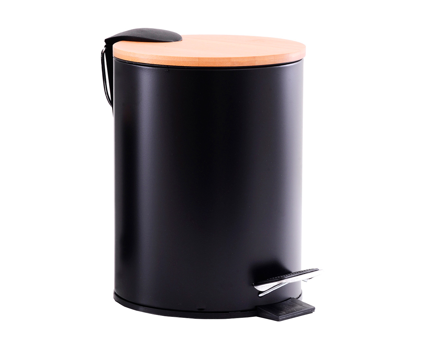 Lixeira com Tampa em Bambu Fanny Preto - image 0