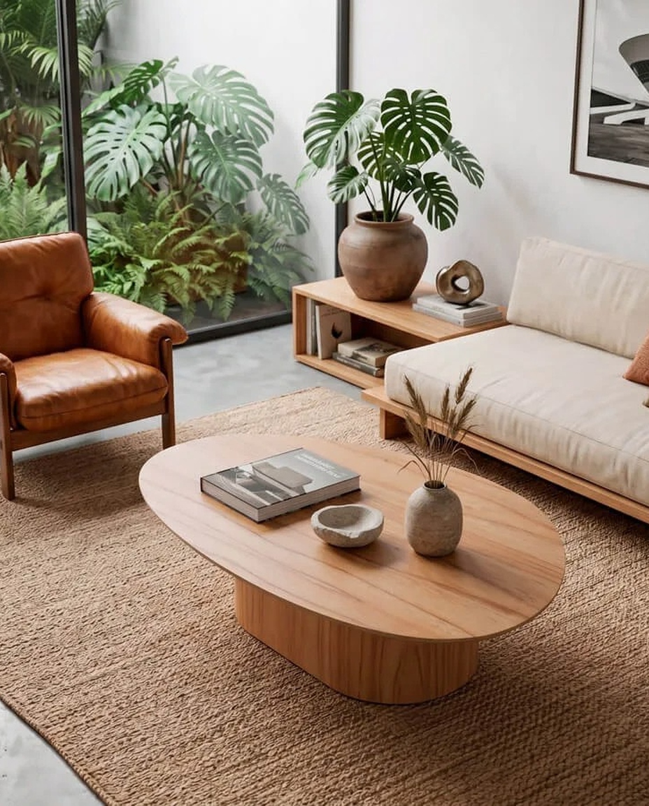 Mesa de Centro Org&acirc;nica Castanho - image 1