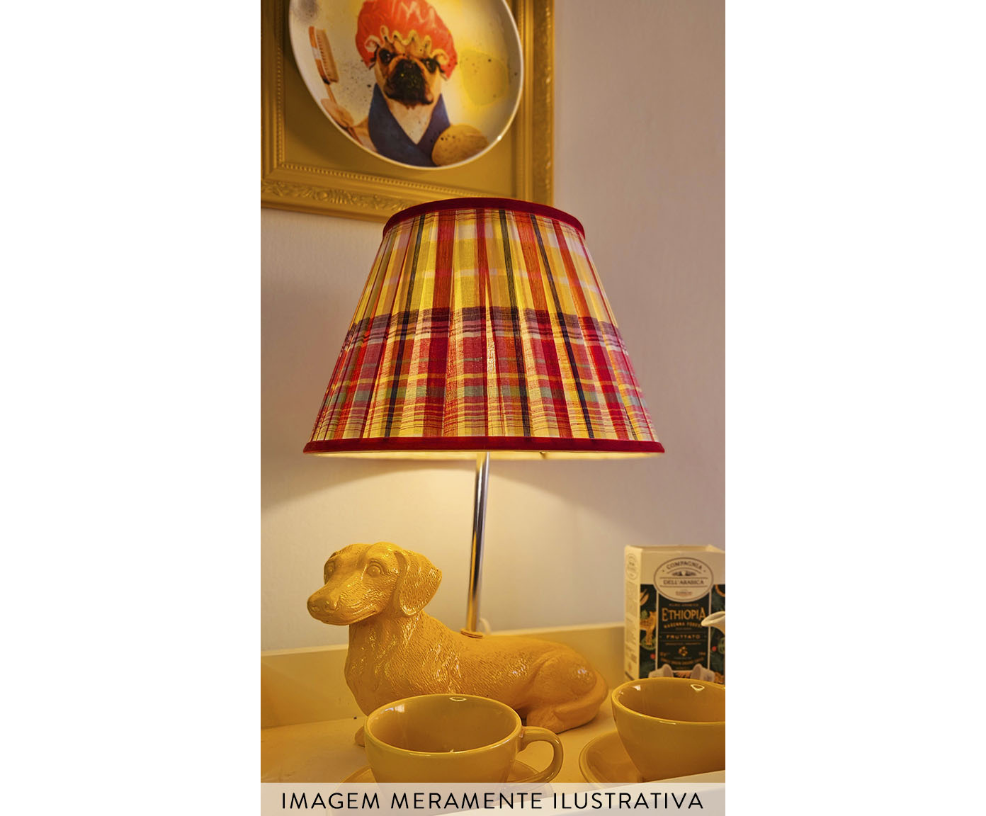 Base Lumin&aacute;ria Cachorro Dachshund Amarelo image number 3