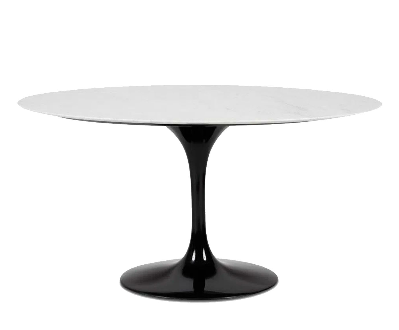 Mesa Saarinen Oval Carrara Base Preta image number 2