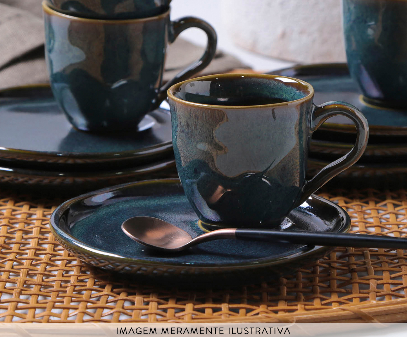 Jogo de X&iacute;caras para Caf&eacute; Descentralizado Bio Oceano Azul - image 1