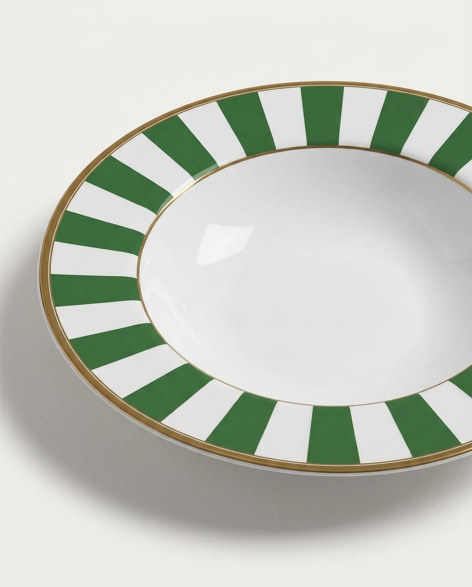 Jogo de Pratos Fundos Stripe Verde image number 2