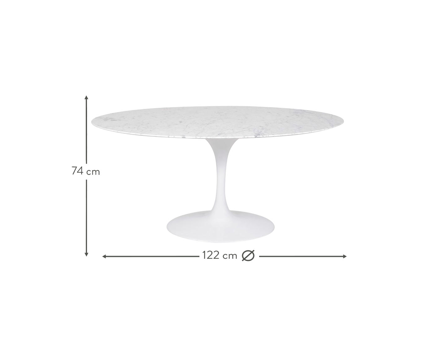 Mesa Saarinen Oval Carrara Base Branca image number 5
