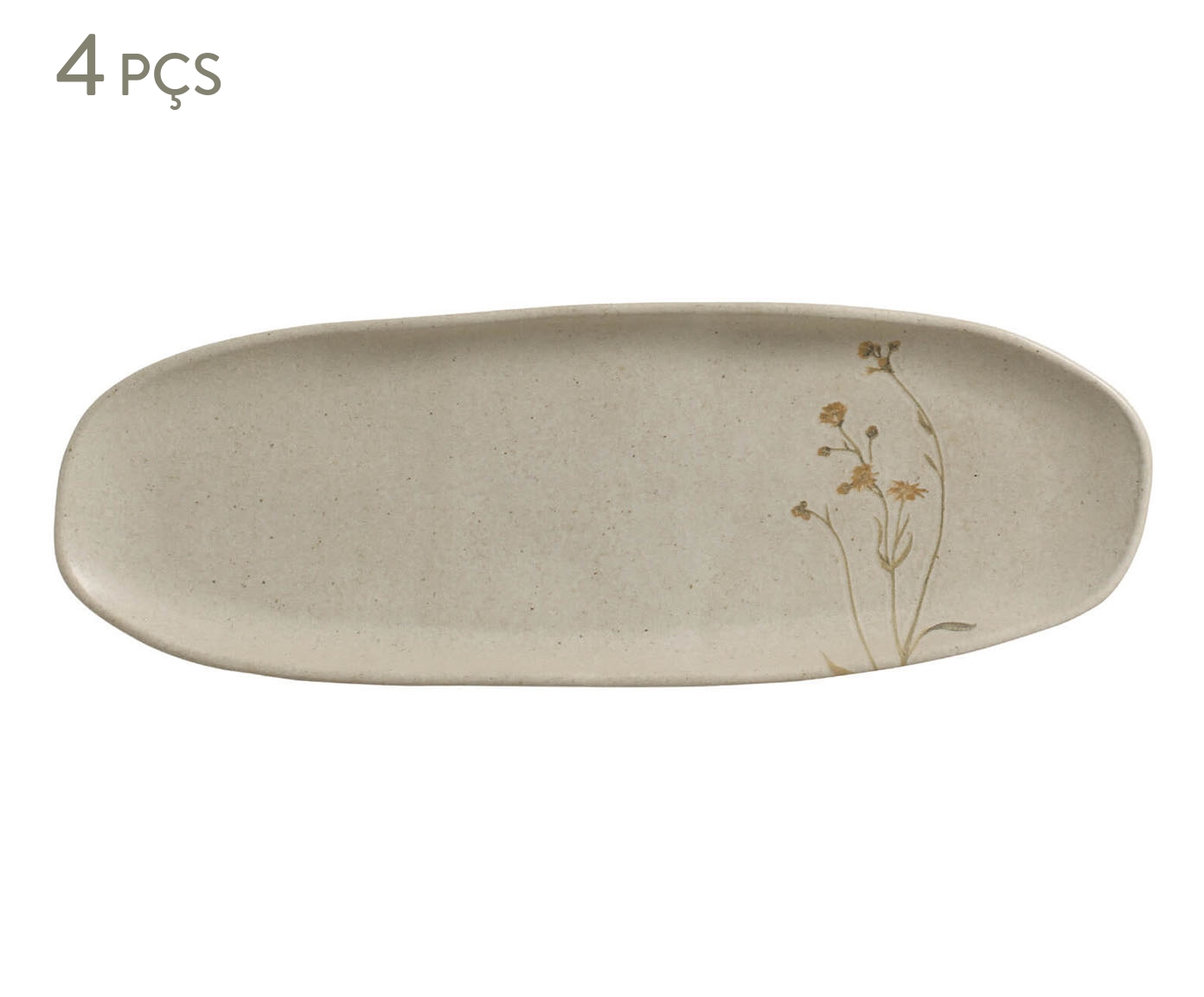 Jogo de Travessas Oval Rasa Org&acirc;nico Campestre Floral - image 0